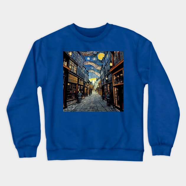 Starry Night in Diagon Alley Crewneck Sweatshirt by Grassroots Green